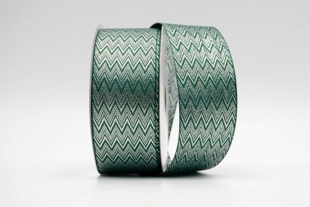 Groen-zilver zigzagpatroon lint_K1767-505